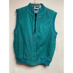 Vintage Timber Trail Vest zip‎ up size Medium teal corduroy women’s y2k